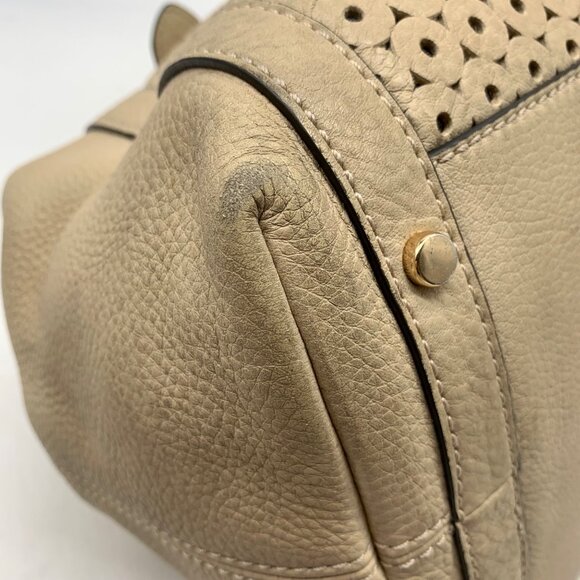 Kate Spade Mercer Isle Sloan Goose Egg Leather Die Cut Satchel Bag - Picture 6 of 13